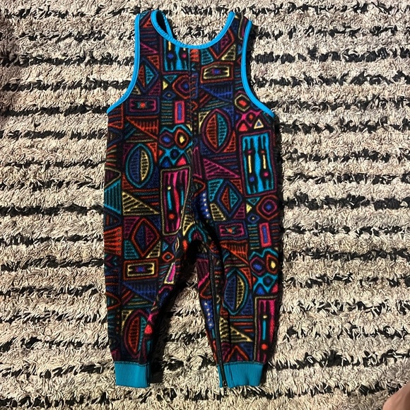 90’s Vintage Rare Aztec Patagonia Fleece Overalls USA - Picture 4 of 4